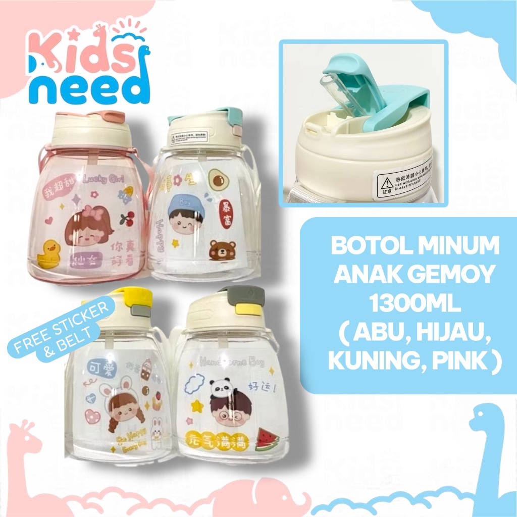Botol Minum Anak Gemoy Viral 1300ML FREE STIKER