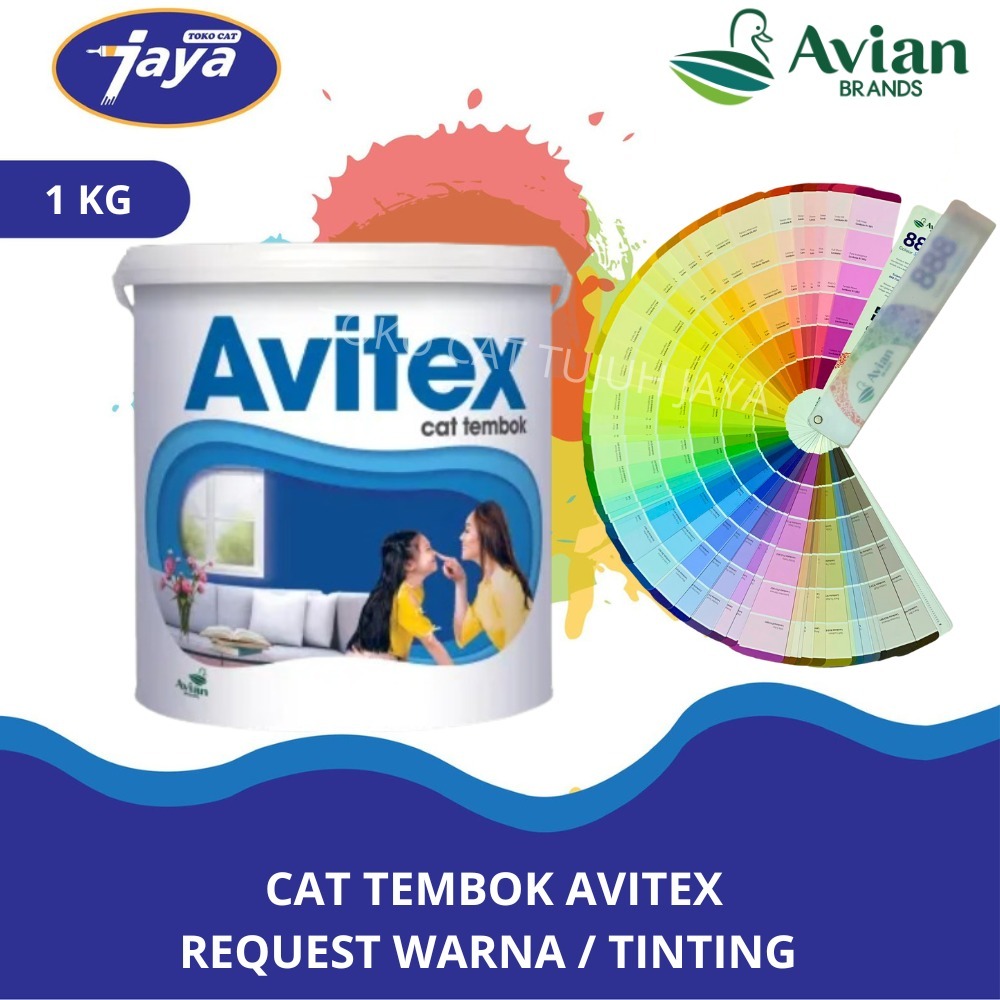 Cat Tembok Avitex Biru Interior 1Kg 1 Kg Multiwarna Custom