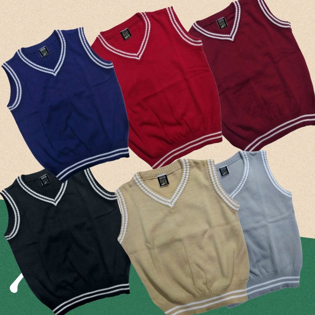 vest rajut strif rompi rajut anak dan dewasa korean style pria wanita