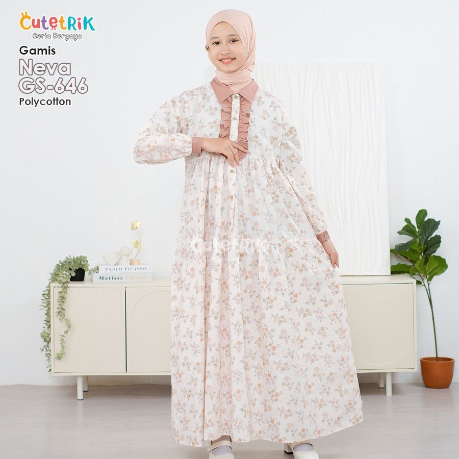 Baju Gamis Anak Perempuan Gamis Anak Katun Model Korean Style  Cutetrik Terbaru 2026