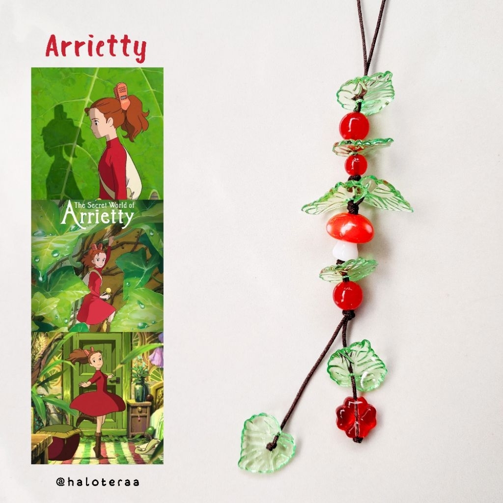 Keychain Ghibli | Keychain Arrietty | Studio Ghibli Keychain | Gantungan Hp Tas | Strap Phone Ghibli