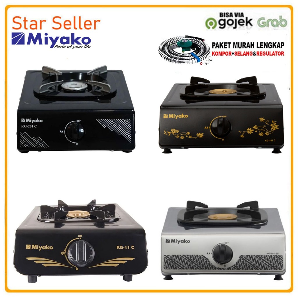 MIYAKO Kompor Gas 1 (Satu) Tungku Teflon
