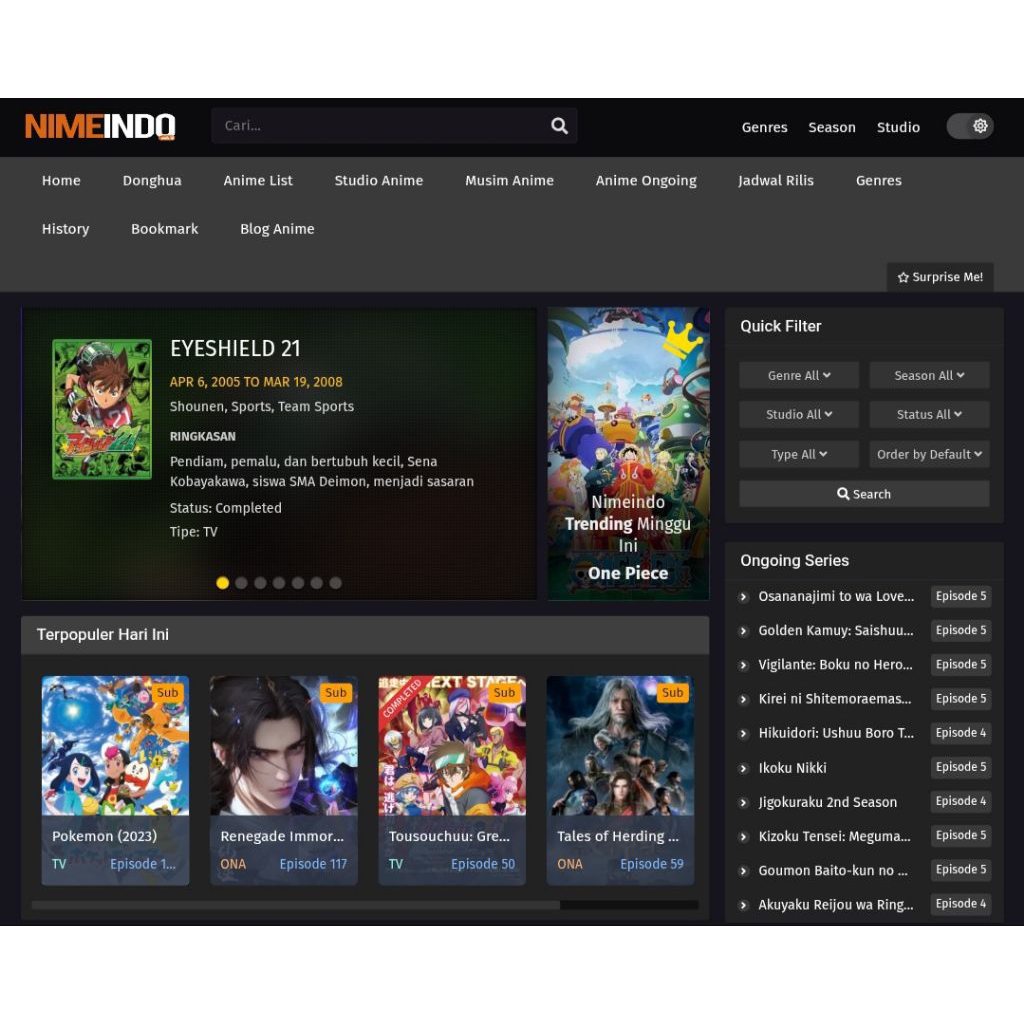 Jual Website Anime Aktif Sudah punya rank di search engine + bonus hosting 1 tahun