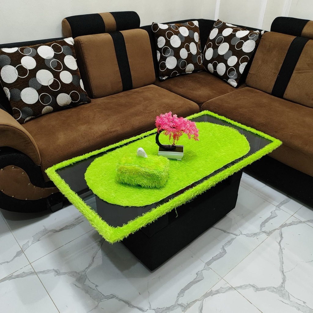 Taplak meja kaca ruang tamu / Taplak+bando+tisu / Bando kaca meja ruang tamu