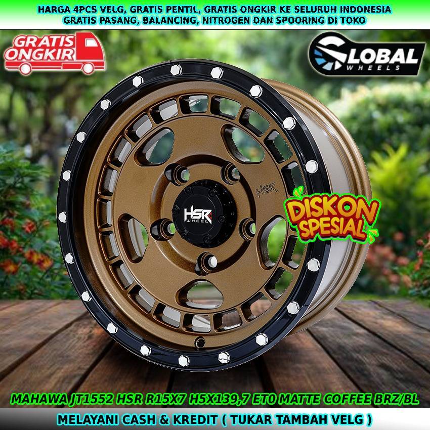 Velg racing hsr velg off-road R15 rekomendasi untuk mobil Jimny| Feroza| Taft| dll hsr mahawa R15