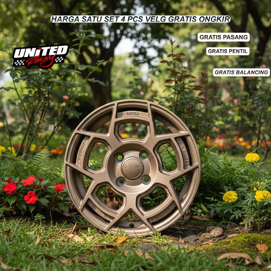 Velg Mobil Avanza Xenia Sigra Calya Ring 14 HSR Desing Deca Warna Bronz Cocok Untuk Ban Ring 14