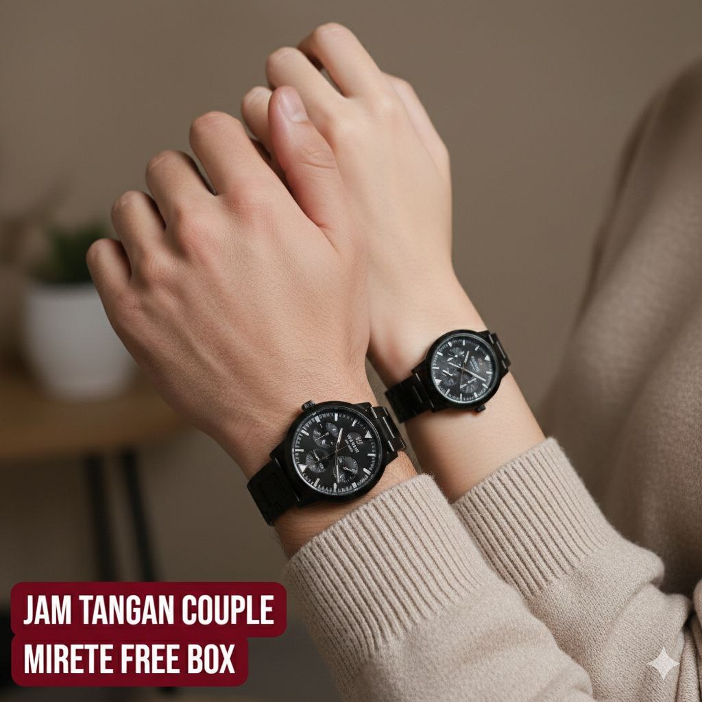 Jose Alexandre Jam Tangan Couple / Pasangan Rantai Stainless 2 Jam 1 Box