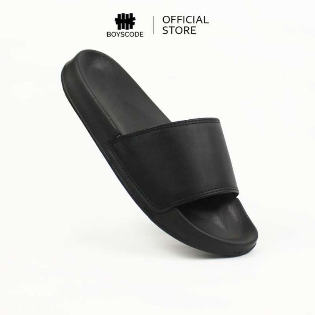 Sandal Selop Pria Wanita Hitam Fullblack Polosan Terbaru / Sandal Slip On Polos