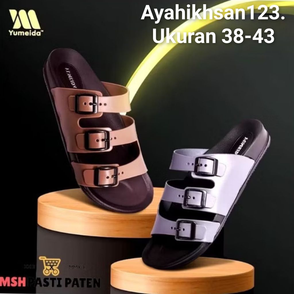 YUMEIDA 9071 sandal slop pria/laki-laki ban3 ukuran 38-43