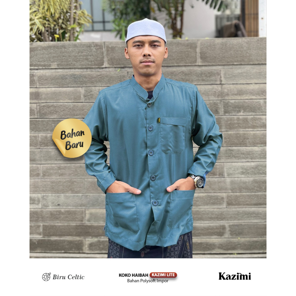 Baju Koko Haibah Kazimi Lite Biru Celtic