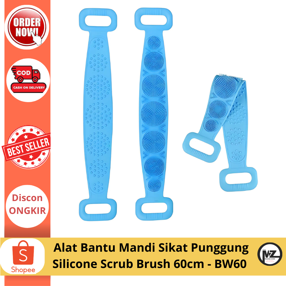 Penggosok Punggung Silikon |60cm / Sikat Mandi Untuk Badan