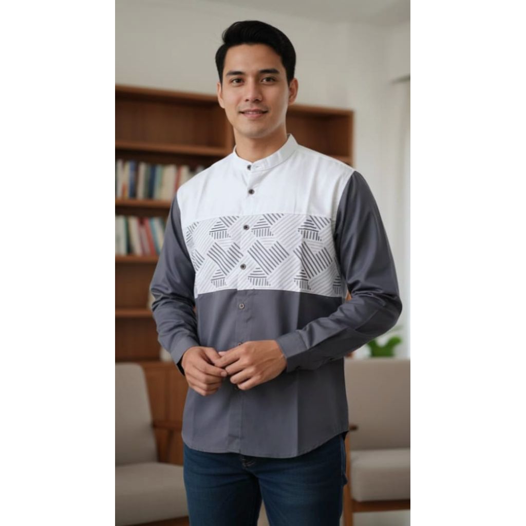 Rekomendasi Outfit Lebaran Kemko Pria Lengan Panjang Baju koko