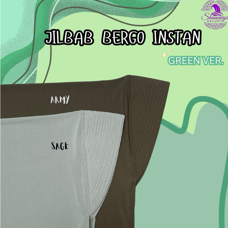 SHAHIJAB - BERGO INSTAN SERIES HIJAU BAHAN JERSEY PREMIUM