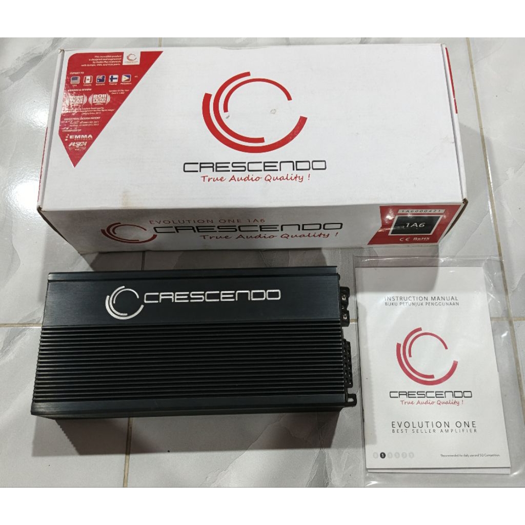 Power amplifier 6 Channel Crescendo Evolution 1A6 Class AB Bridgeable Neutral Sound