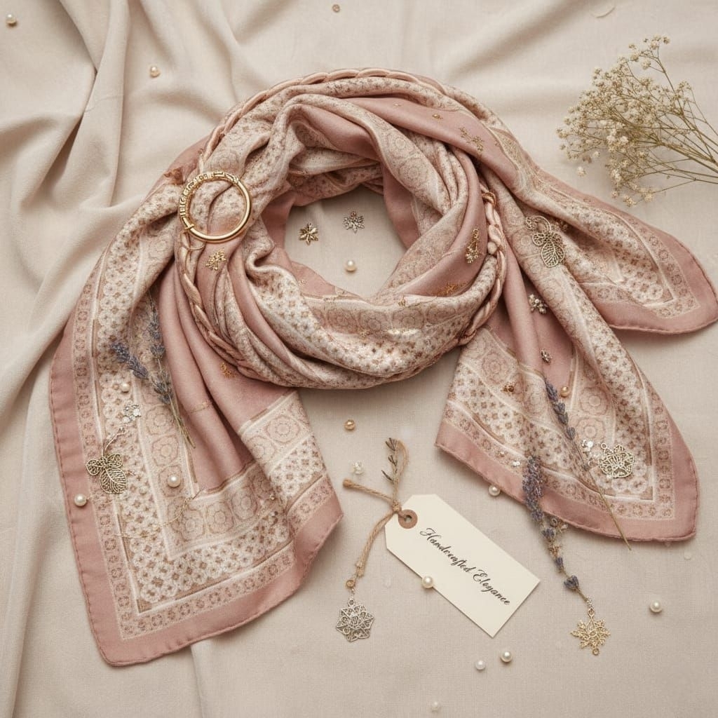 Saffiya Hijab Motif Segi Empat Voal Premium Dior