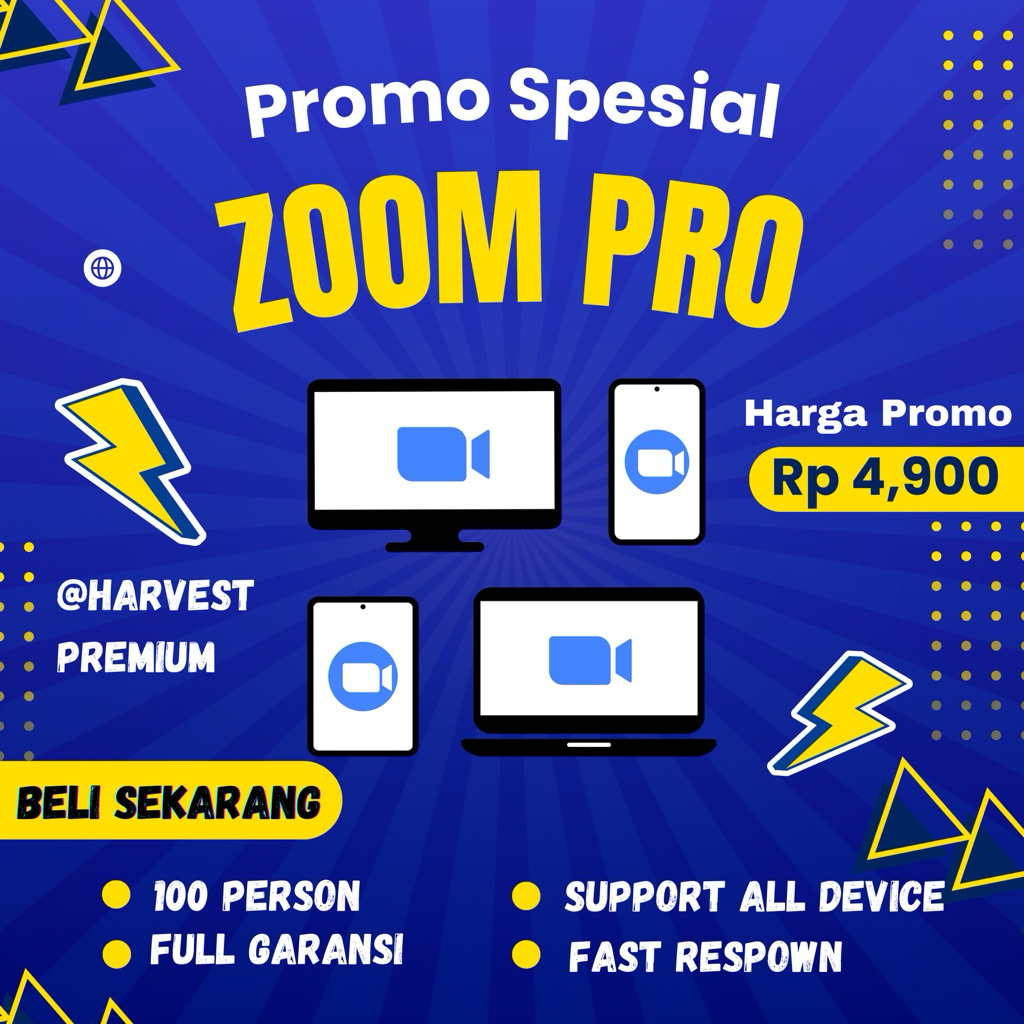 Zoom Premium Private 1 Bulan Full Garansi