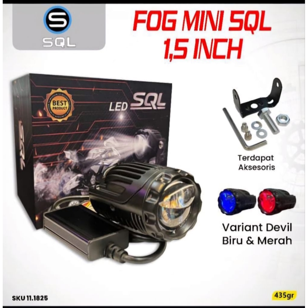 lampu tembak biled fog mini sql  1,5inch 40watt kuning