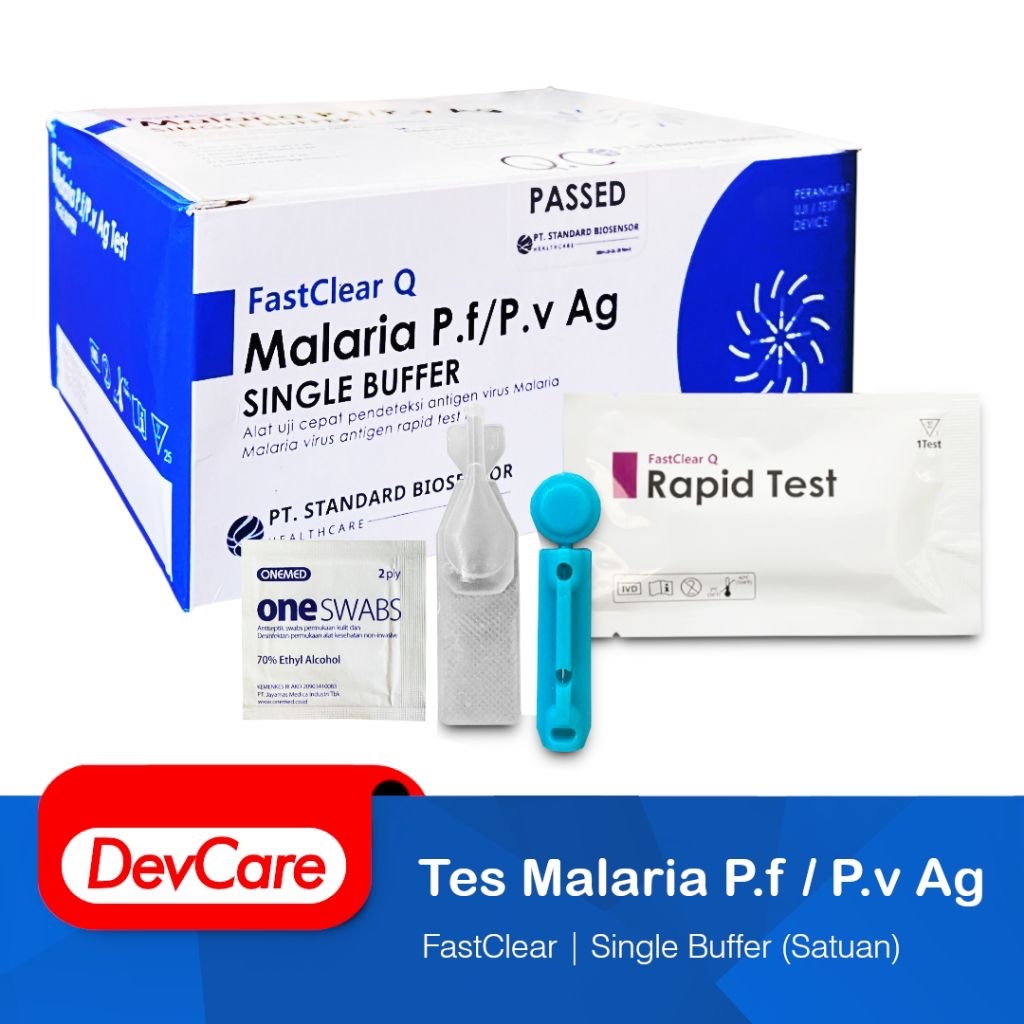 Alat Uji Cepat Pendeteksi Antigen Virus Malaria Rapid Test Kit Malaria P.f/P.v Ag FastClear Q Ecer/P
