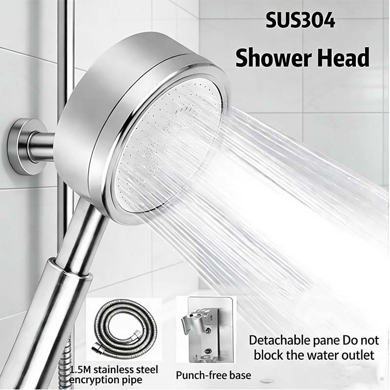 [Ready] Kepala Shower Premium Full Set Stainless Shower Kamar Mandi Satu Set Hand Shower Shower Head