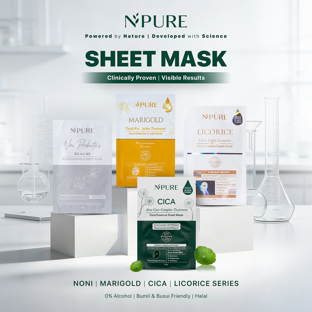 NPURE Sheet Mask All Variant - Masker Wajah Anti Jerawat & Mencerahkan