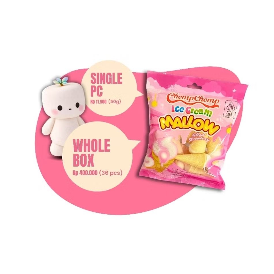 ChompChomp - Ice Cream Mallow Filled Strawberry