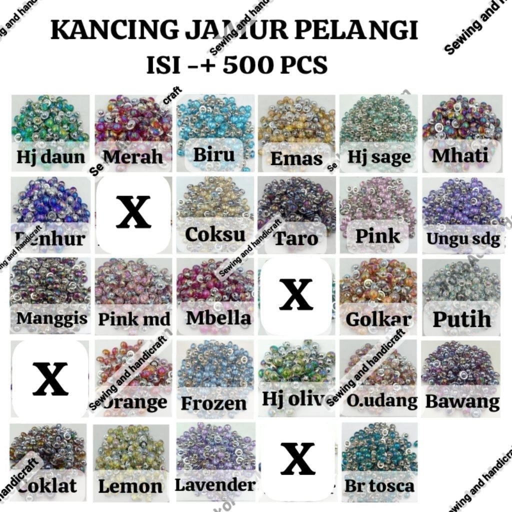Kancing Hias/Kancing Kebaya/Kancing Jamur Pelangi /Kancing wanita /Kancing baju