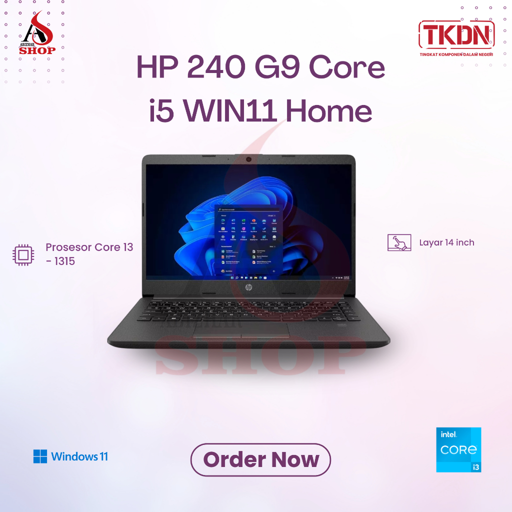 Laptop HP Intel Core i3 UHD 8GB RAM 256GB SSD Windows 11 Home 14 Inch