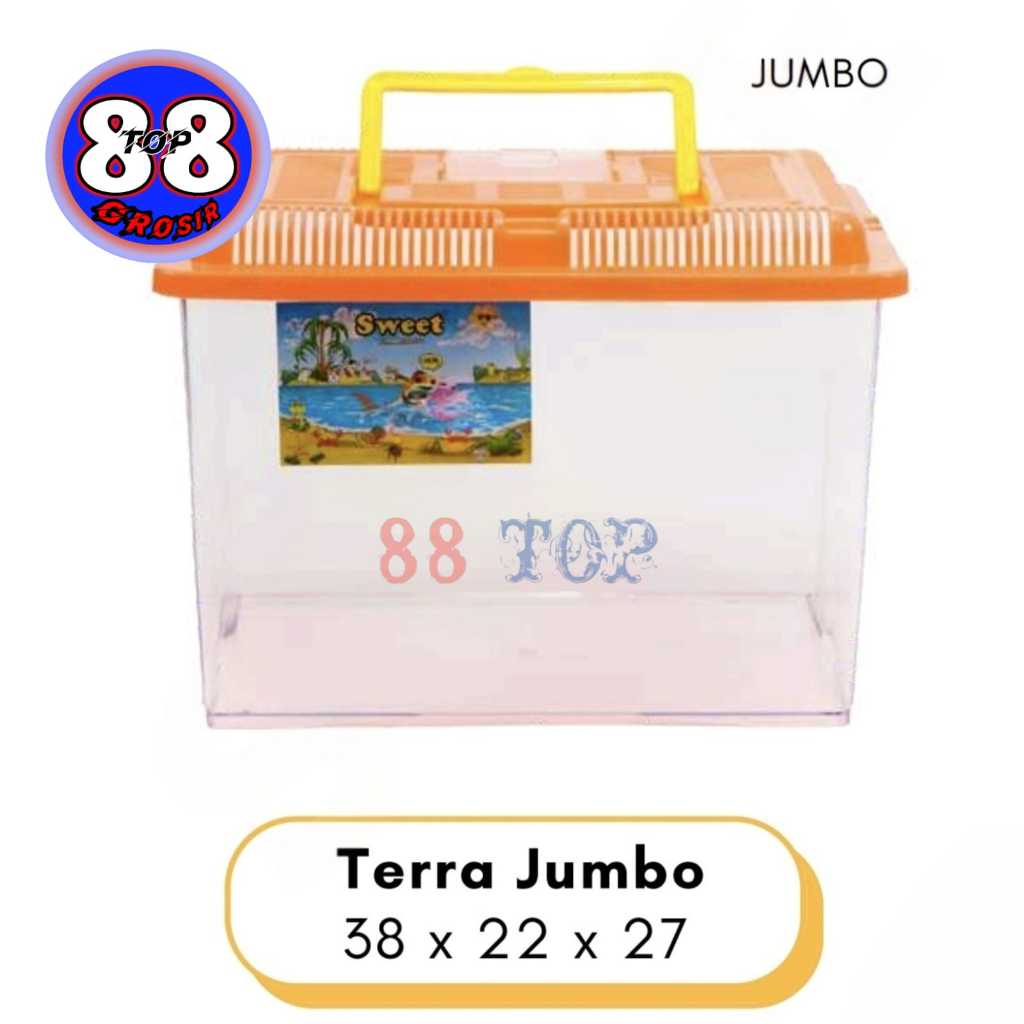 88TOP Sweet Terarium No. 5 Jumbo Kandang Hamster Aquarium Ikan Wadah Reptil Tempat Kura Kura Brazil 