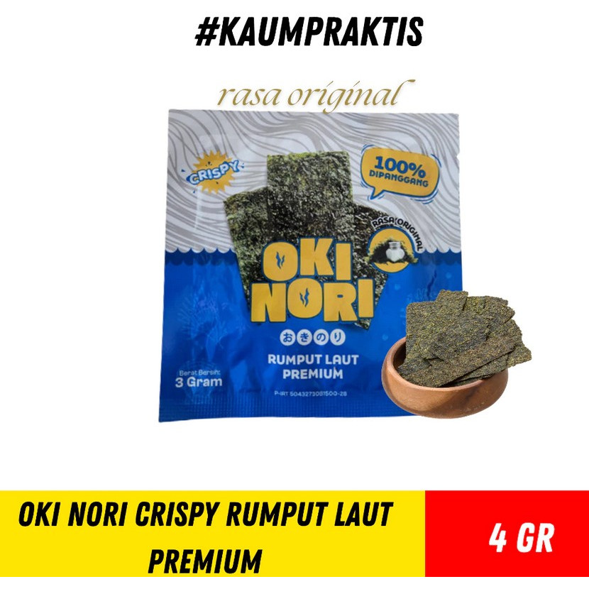 Snack Rumput Laut Oki Nori Roll & Panggang All Varian isi 12 pcs