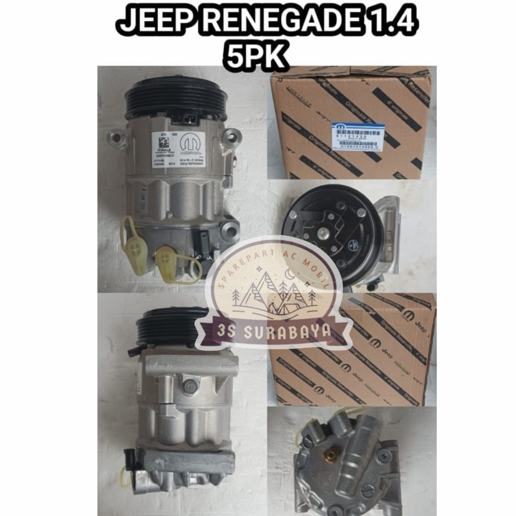 Kompresor Jeep Renegade 5 Pk Ac mobil Compressor 1.4 (Baru/New)