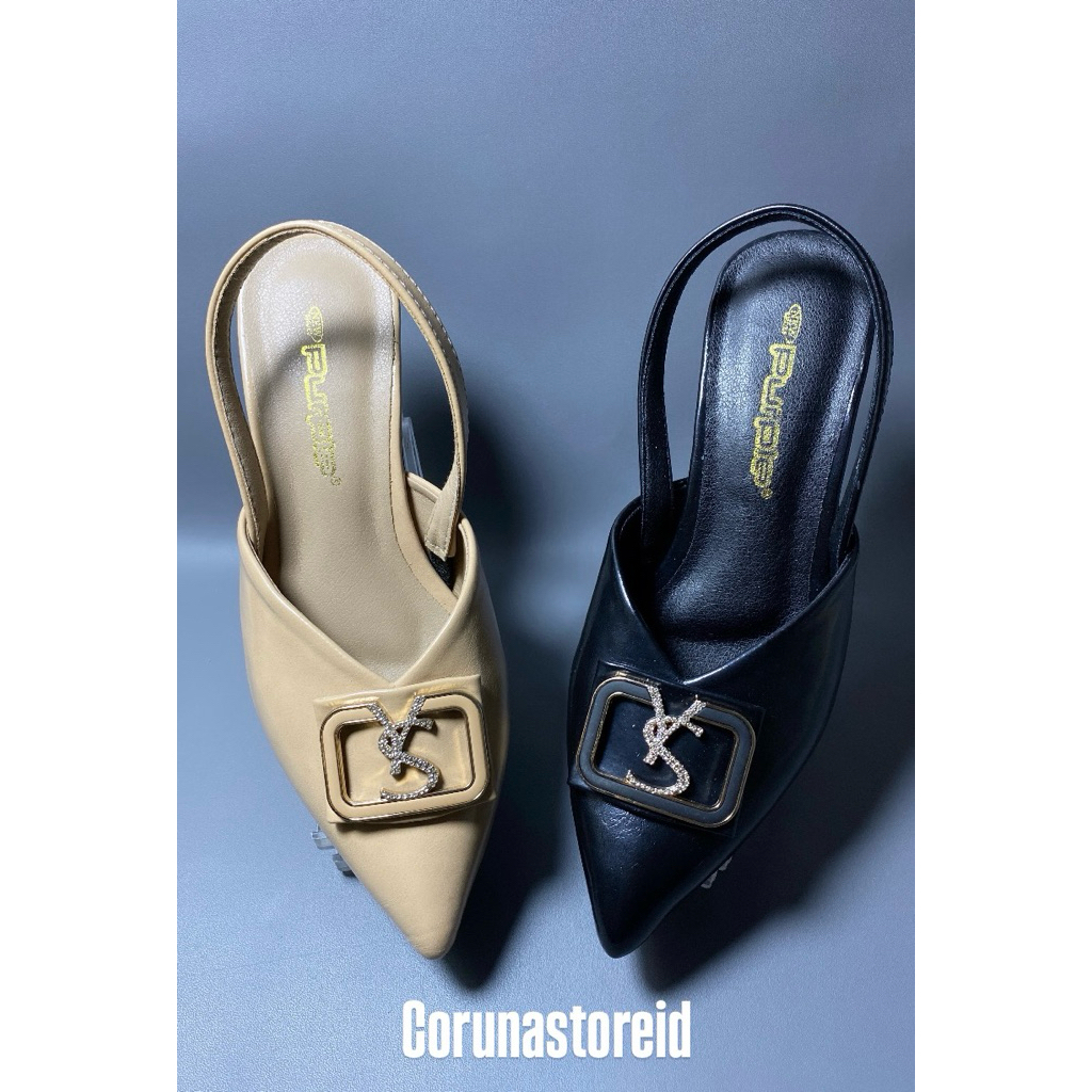 purple sepatu sandal heels fashion wanita