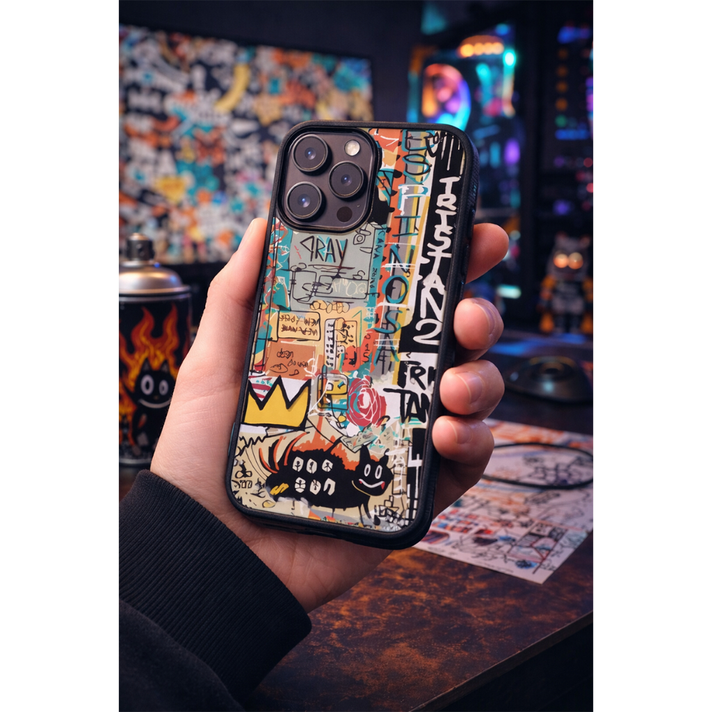 Casing Case Custom iPhone 17 16 15 14 13 12 11 XR XS X 8 7 Pro Max Mini Air Plus Basquiat AE3524 Har