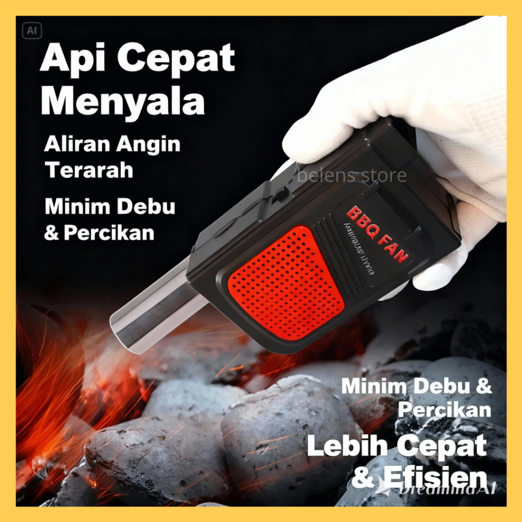 Blower Arang BBQ Mini Kipas Bakar Arang Elektrik Portable Api Cepat
