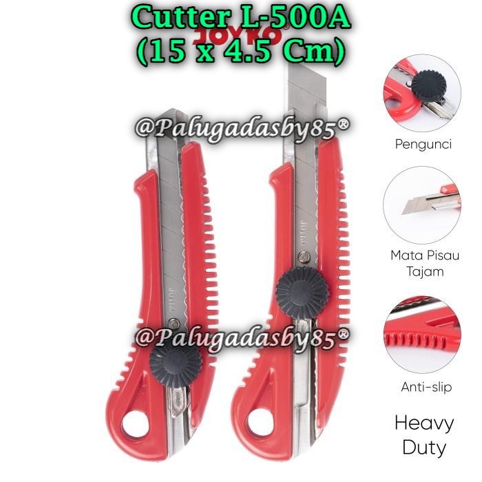(1 Pak Isi 12 Pcs) Cutter JOYKO L-500A - Cutter Pemotong Joyko L-500A (1 Pak/12)