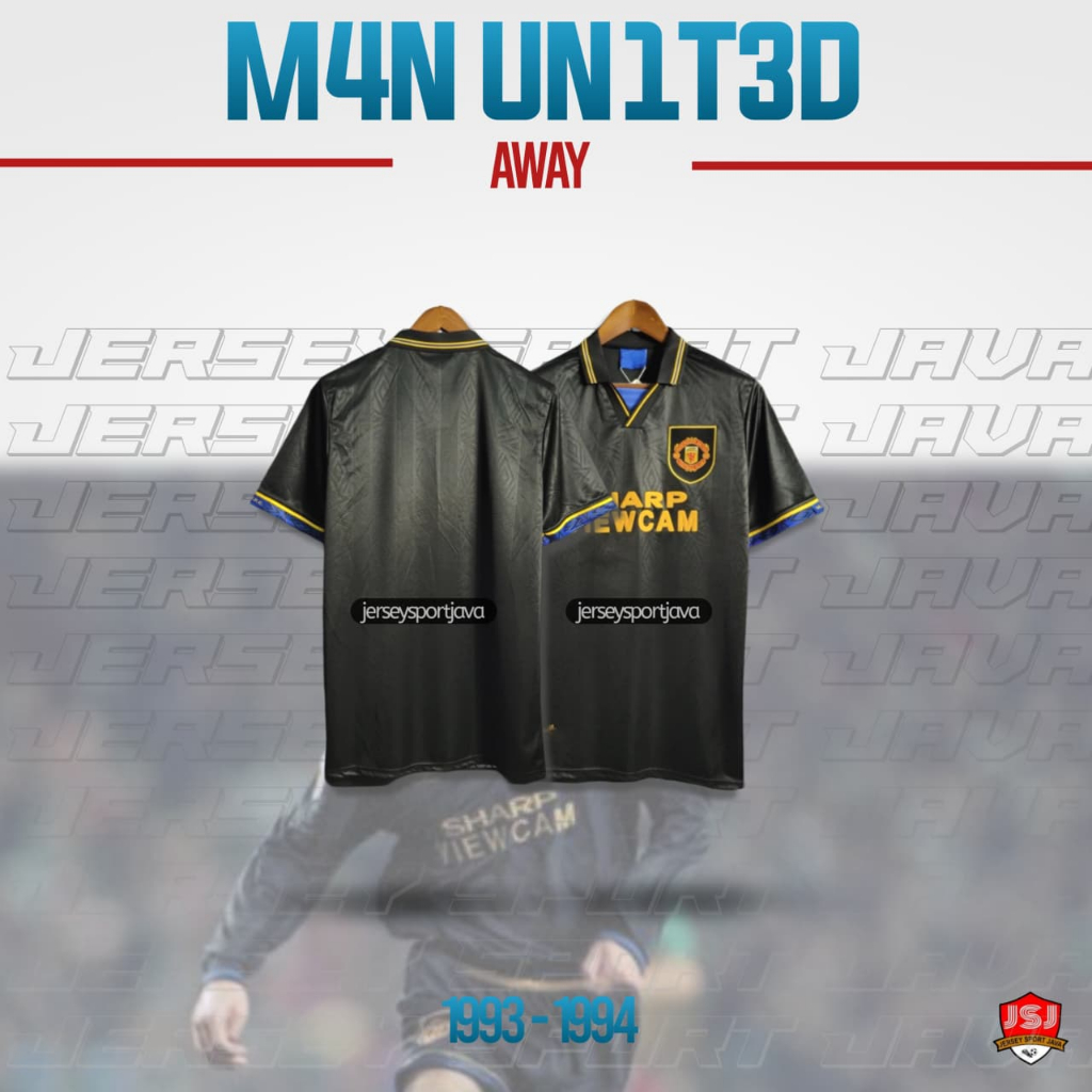 ( BISA COD ) RETRO JERSEY BAJU BOLA PRIA RETRO MU AWAY KUNGFU HITAM 93/94 GRADE AAA+ - BEST HIGT QUA
