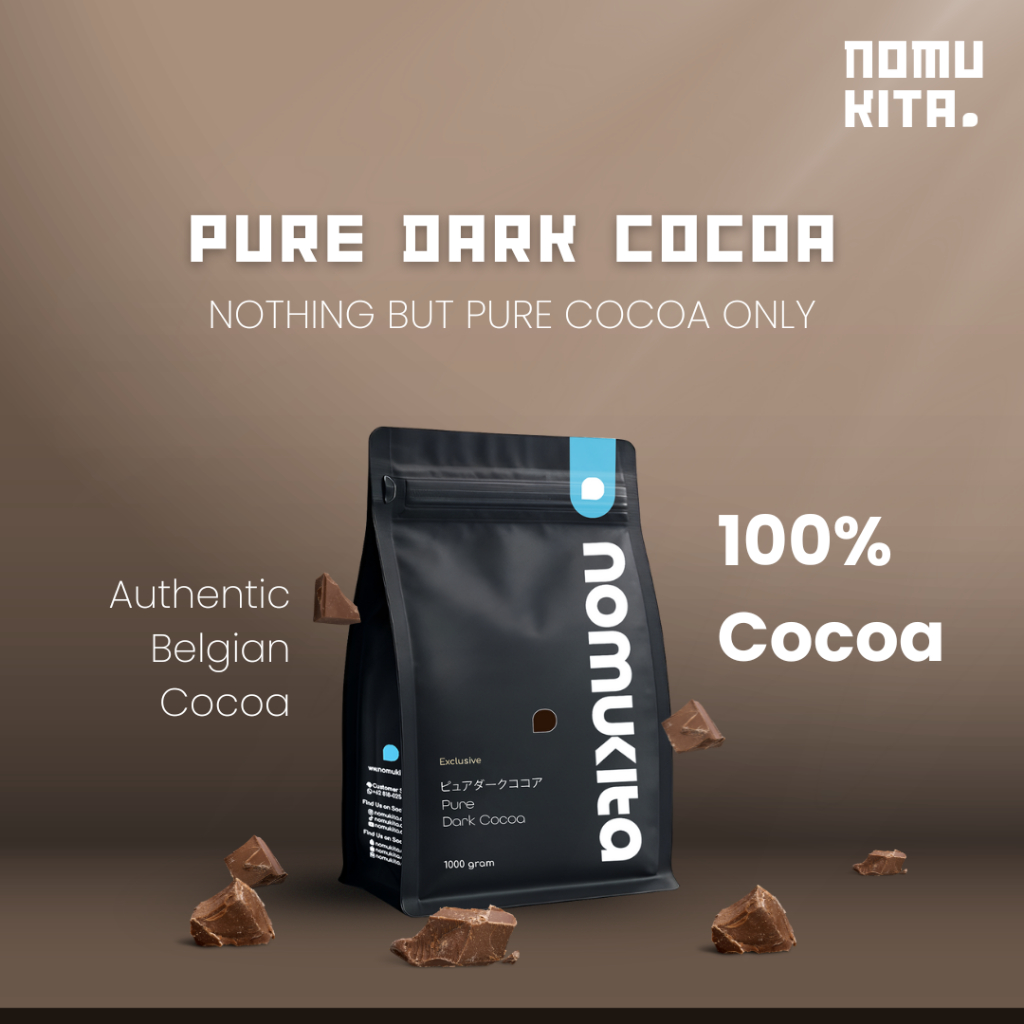NOMUKITA Pure Dark Cocoa Belgian 1000g | Bubuk Coklat 100% Pure Premium