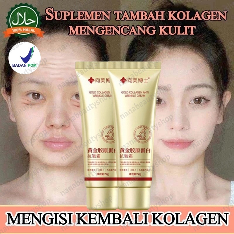 50g Krim Anti-Kerutan Kolagen Emas/Anti-Kerut Anti-Penuaan Krim/Gold Collagen Anti-Wrinkle Cream/Kri
