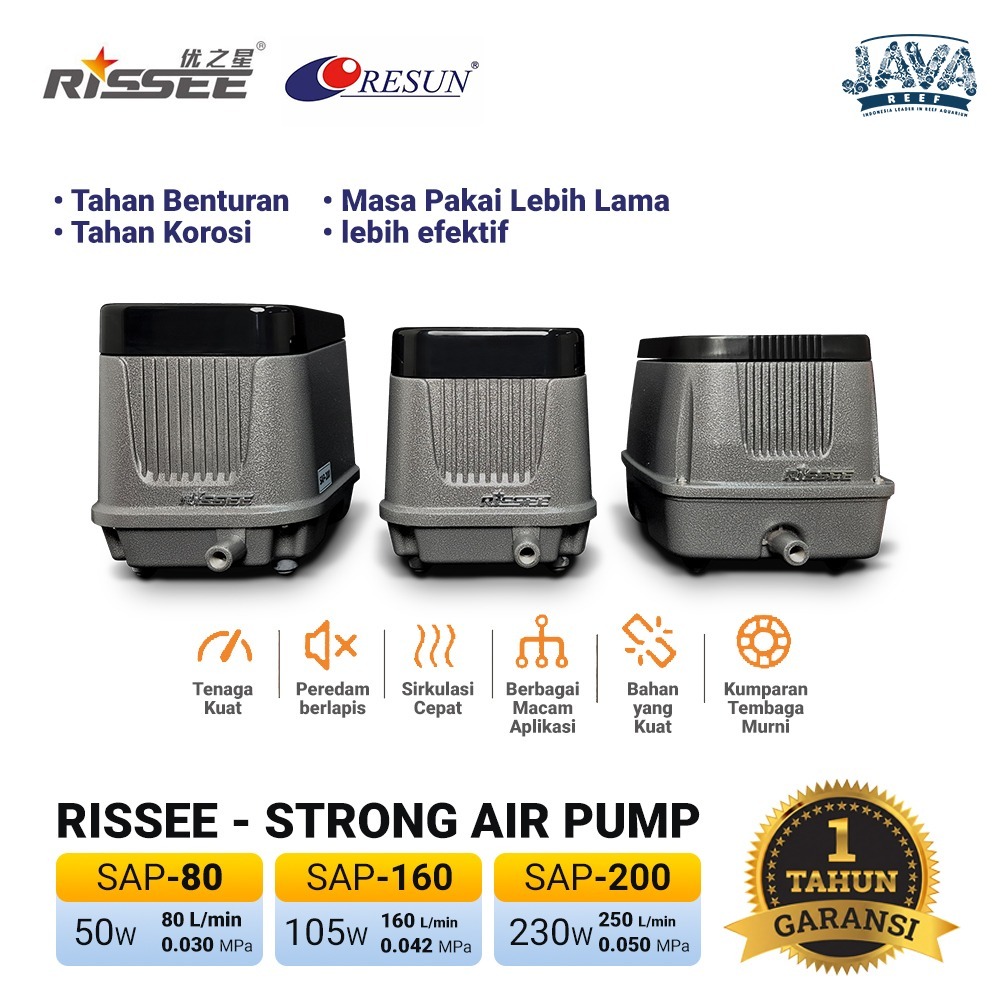 Air Pump Rissee Aerator Aquarium  Aerator Kolam Ikan - Very High Pressure Pompa Udara air pump