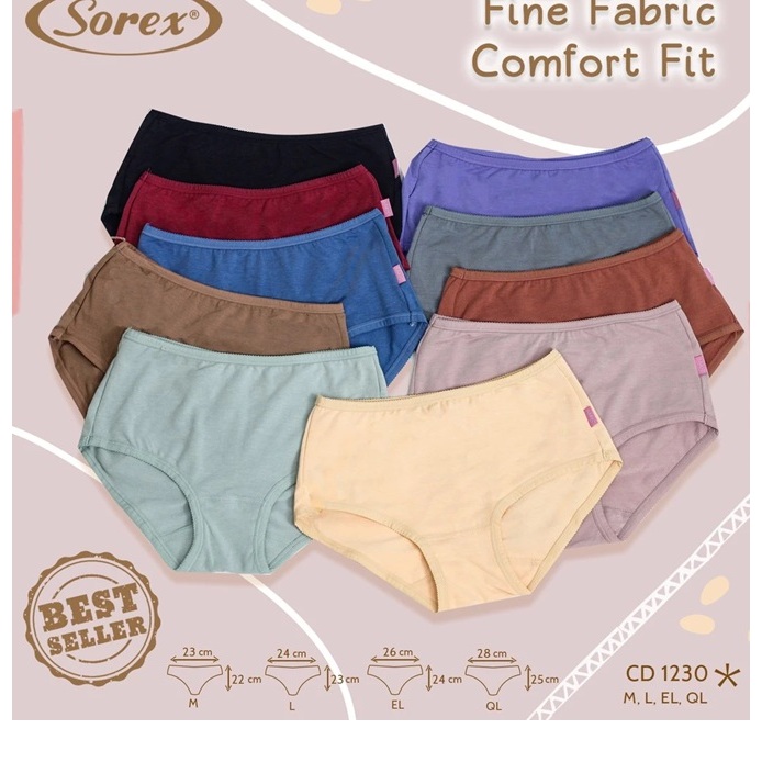 Celana Dalam SOREX CD 1230 BASIC KATUN WARNA CELANA DALAM SOREX WANITA 1230 M L EL QL