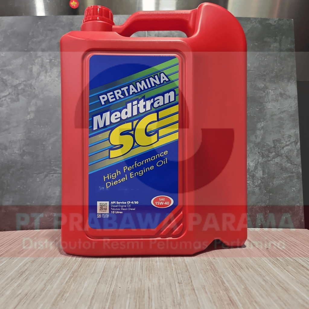 Pertamina Meditran SC 15w-40 10 Liter/1 Galon - Oli Mesin Mobil Diesel