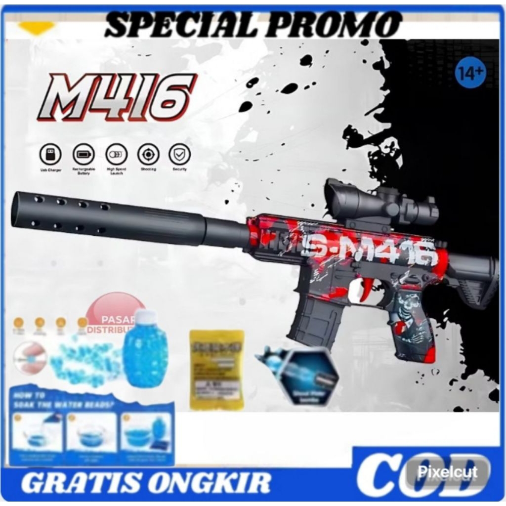 Mainan Anak Luar Ruangan Water Gell Eletrick ABS SNI/MAINAN PISTOL PISTOLAN TEMBAK TEMBAKAN  ANAK LA