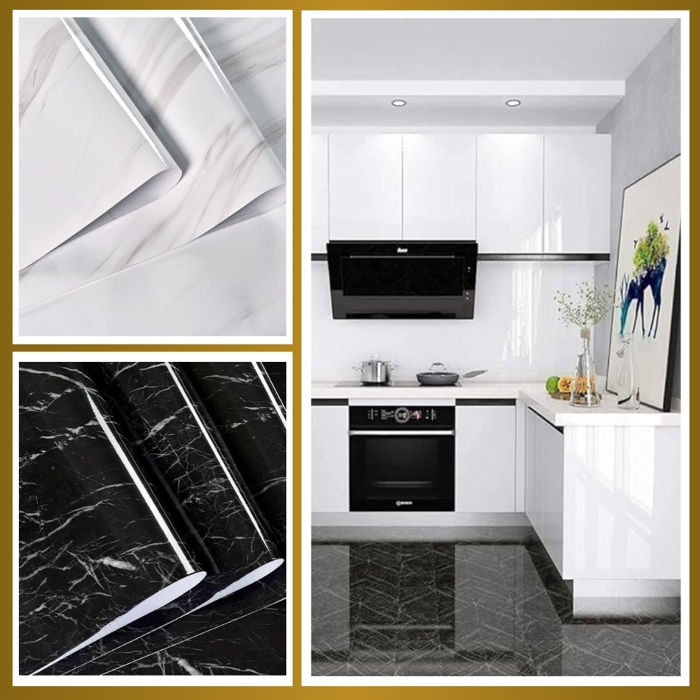 Wallpaper Sticker Dinding Motif Marmer Glosy Walpaper Dinding Marmer Glossy Stiker Dapur Mamer