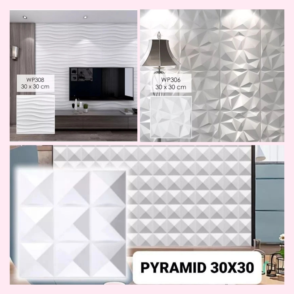 Panel Dinding WallPanel 3D PVC Wallpaper 3D Timbul Wallpaper Timbul Wall Interior Dinding Premium