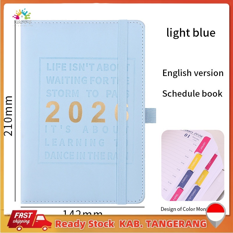 2026 Agenda Planner A5 Notebook Mingguan Bulanan Buku Diary Jurnal Perlengkapan Kantor Sekolah Jadwa