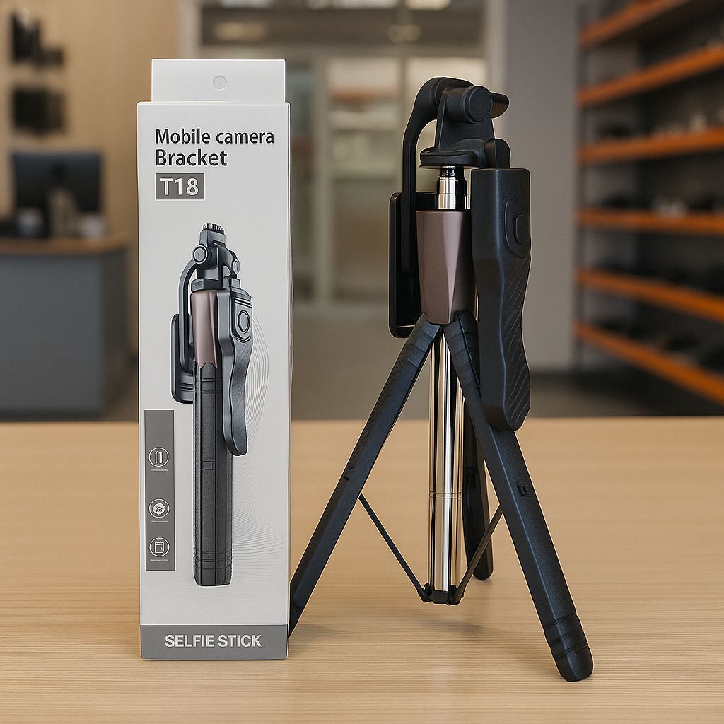 Tripod Tongsis Bluetooth T18 Tripod Selfie Stick 180CM Remote Shutter Bluetooth 360 Derajat
