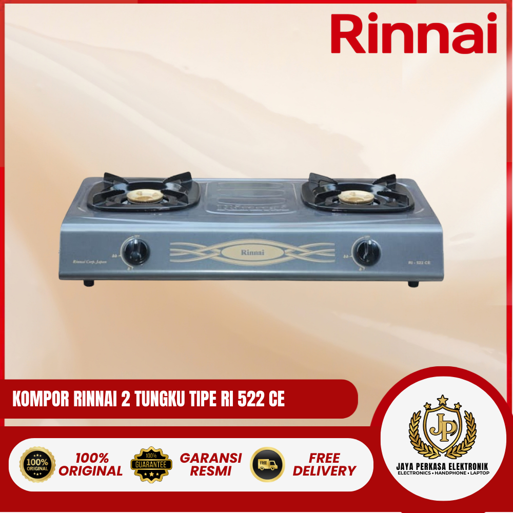 KOMPOR RINNAI 2 TUNGKU TIPE RI 522 CE PRODUK ORIGINAL DAN BERGARANSI