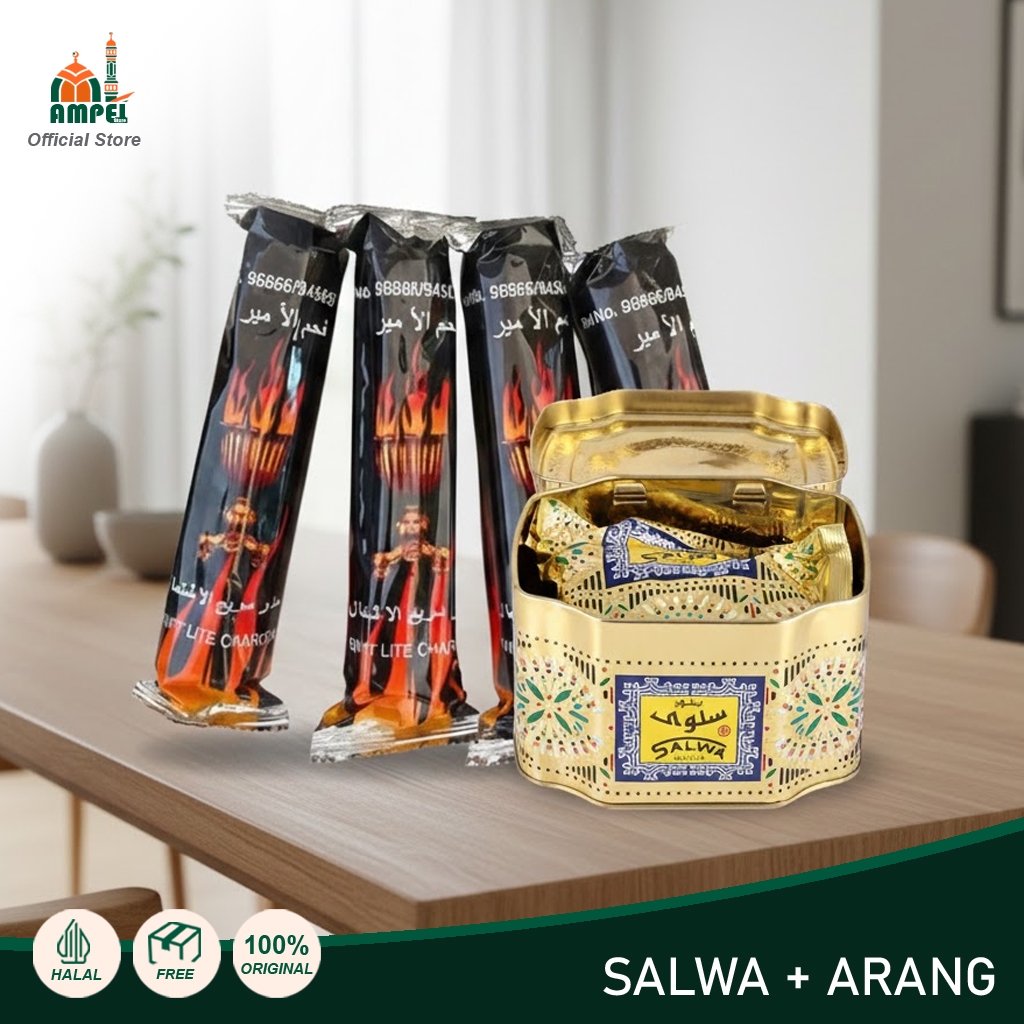 Arang Magic Al Amir + Salwa Oud Mudah Menyala, Tidak Berbau, Desain Donat