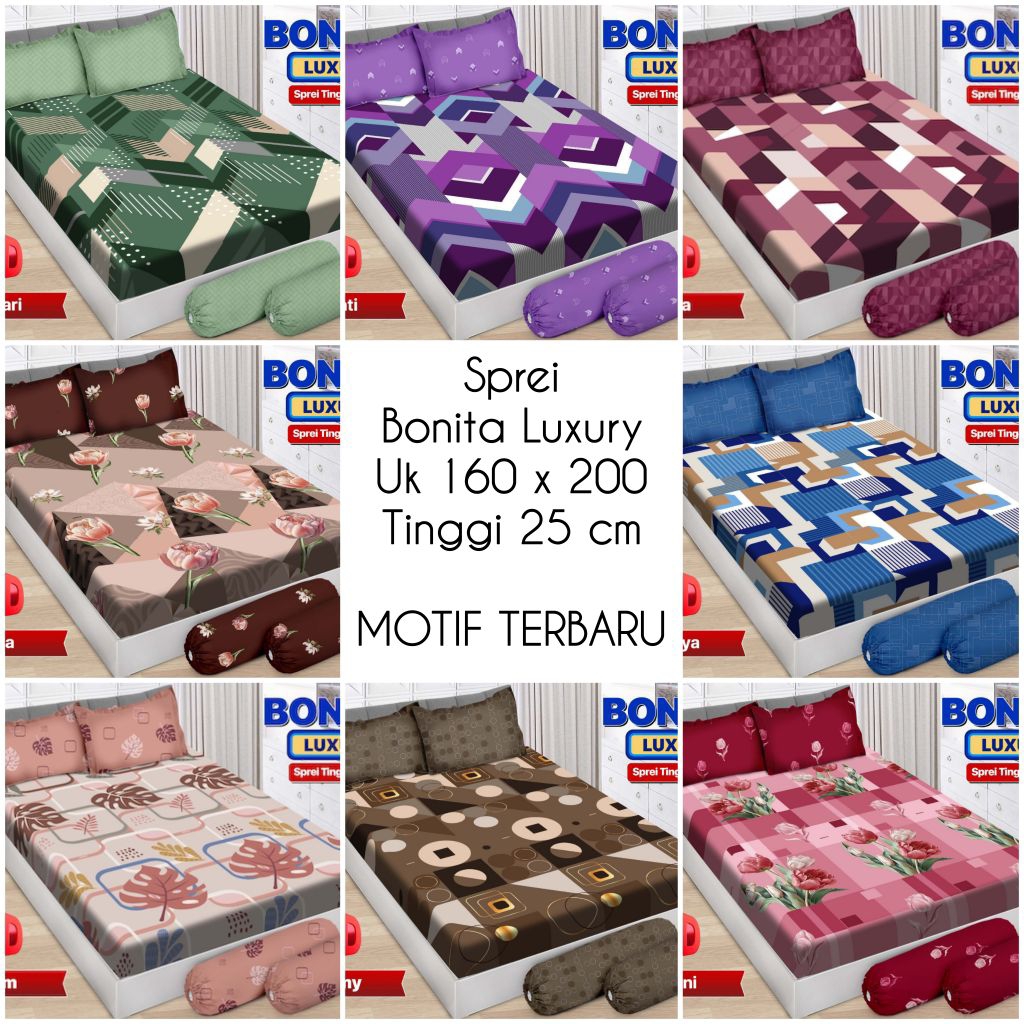 Sprei Bonita Luxury Uk 160x200 T 25 CM / MOTIF TERBARU / SPREI QUEEN SIZE / SPREI ANAK / SPREI DEWAS