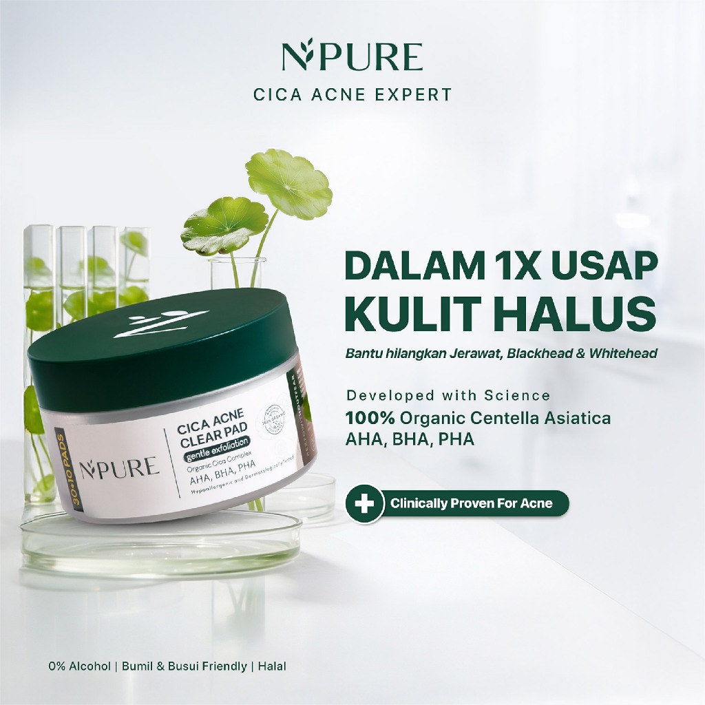 NPURE Gentle Exfoliation Pad / Acne Clear Pad Cica / Kapas Eksfoliasi Kulit Jerawat / Acne Exfoliati