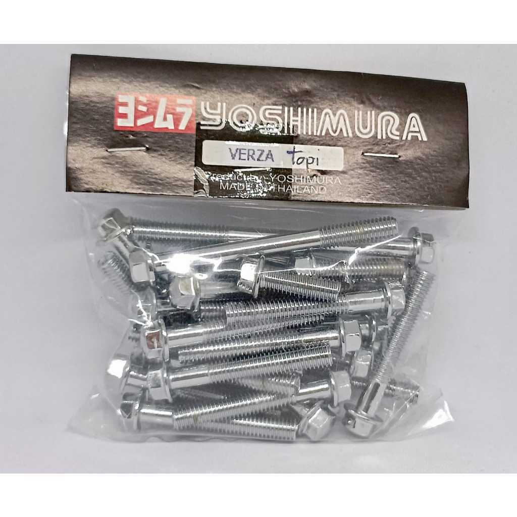 BAUT MESIN CROM VERZA TOPI / L YOSHIMURA SATU SET KANAN KIRI